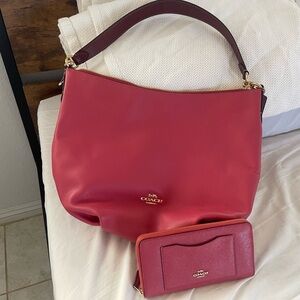 Coach shoulder bag with matching wallet